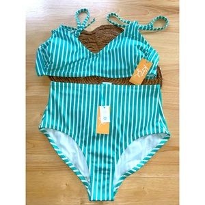Kona Sol Two Piece Swim Suit Bathing Suit New W Tag.